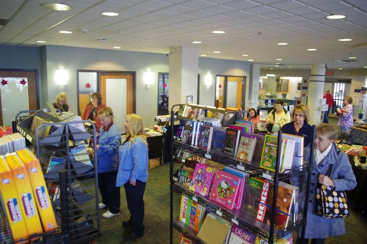 The West Shore Medical Center Auxiliary has converted the lobby of the hospital into a mini-bookstore for the annual Books are Fun fundraiser that runs through 3 p.m. this afternoon. (Dave Yarnell/News Advocate)