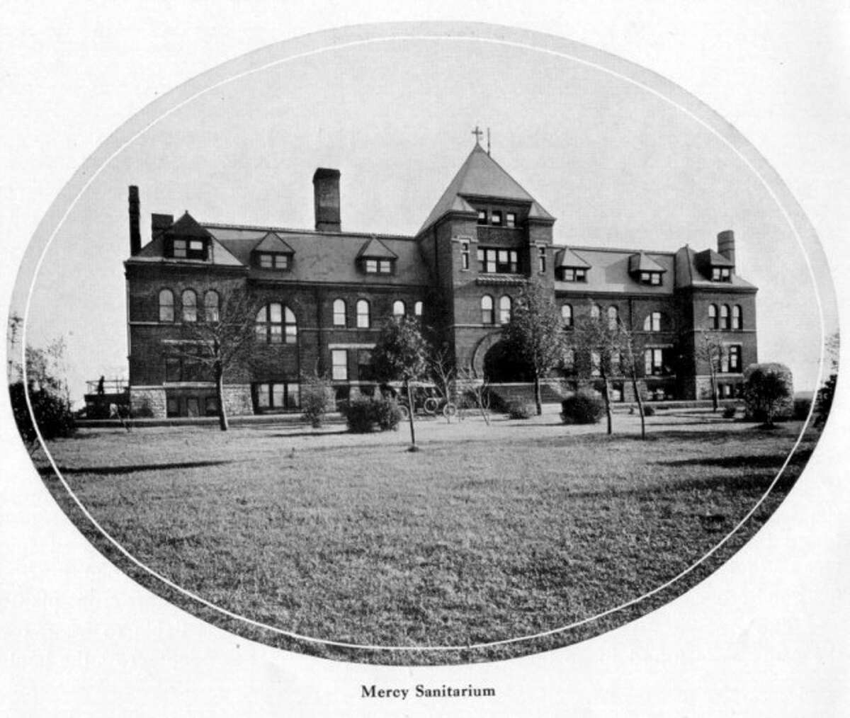 The Mercy Hospital is shown in this early 1900 photograph.