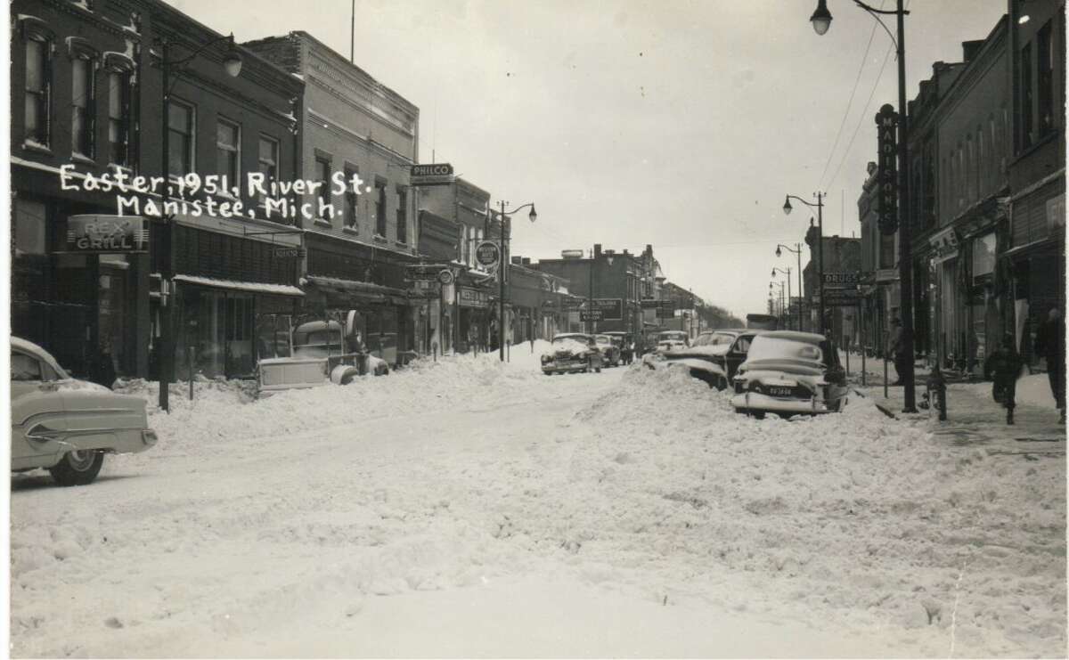 The aftermath of the Easter 1951 snowstorm in Manistee. (Courtesy Photo/Dale Picardat)