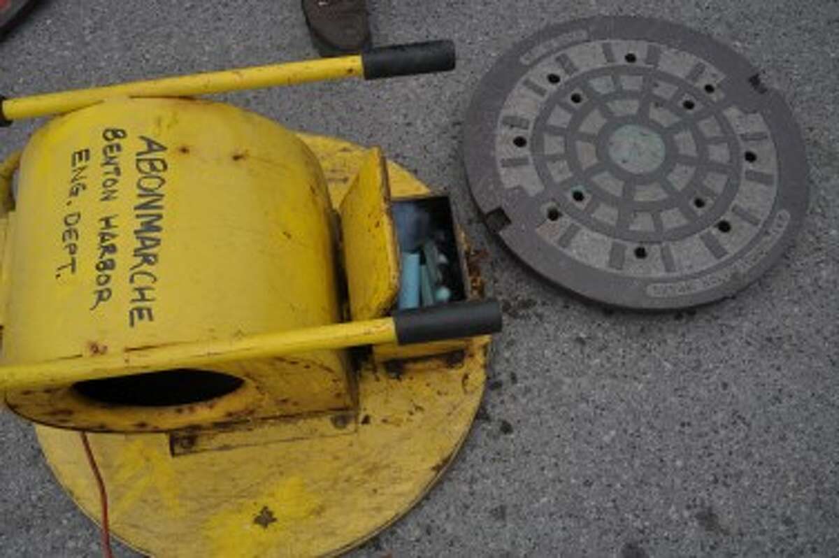 Abonmarche conducting sewer smoke tests