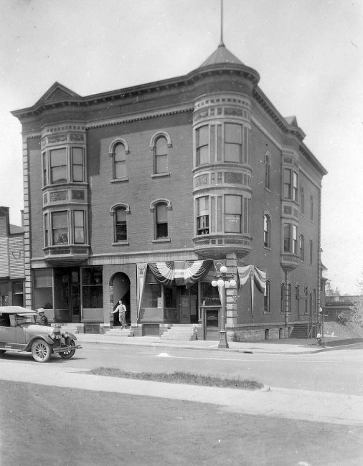 The city office building located at the corner of Maple and Water streets is shown in this 1930 photograph.