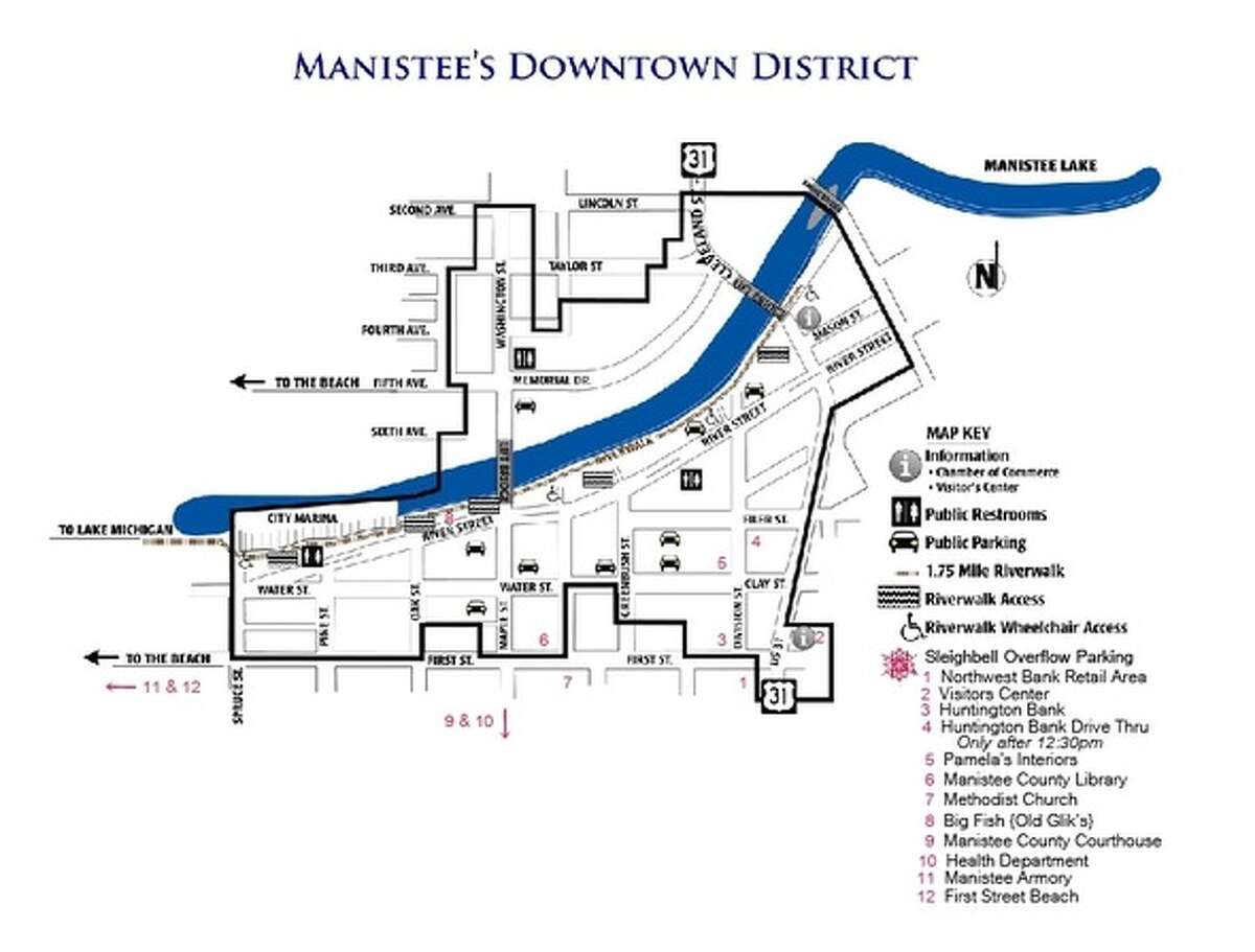 In total, 12 free parking lots will be available throughout the City of Manistee during the Victorian Sleighbell Parade & Old Christmas Weekend.