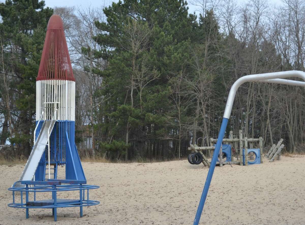 Rotary Park is locally known as "Rocket Park" because of this play structure. When the park is renovated, it will retain the rocket theme. (Meg LeDuc/News Advocate)