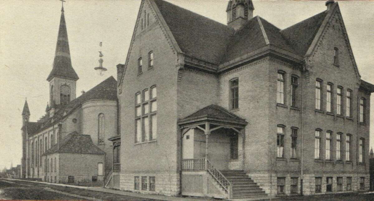 An early 1900s view of Guardian Angels church and school. (Courtesy Photo/Dale Picardat)