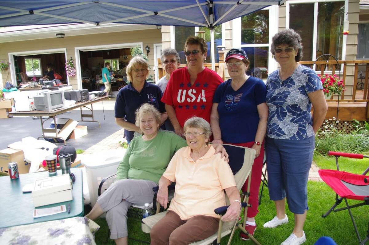 The Kaleva Crusaders Relay for Life team raised $1,251 at a garage sale over the weekend. Pictured (from left to right, seated) are Sandy Asiala, Arlene Goss, (standing) Pat Grostick, Judy Hilliard, Margaret Johnson, Judy Schafer and Beverly Fennell. (Dave Yarnell/News Advocate)