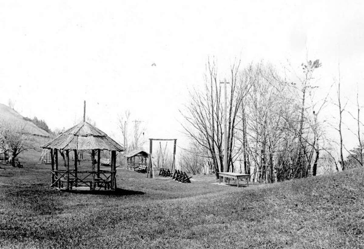 Orchard Beach State Park is shown in this photograph from the early 1900s.