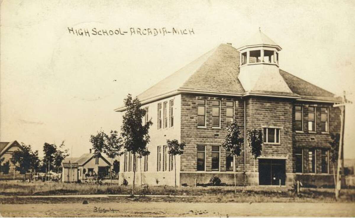 The Arcadia High School located in Arcadia is shown in this 1930s photograph.