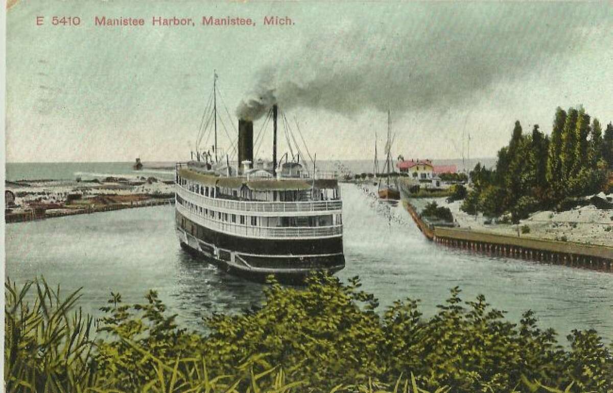 Passenger vessels of this kind were common visitors to the Manistee harbor in the 1890s and early 1900s as it was a popular mode transportation around the Great Lakes.