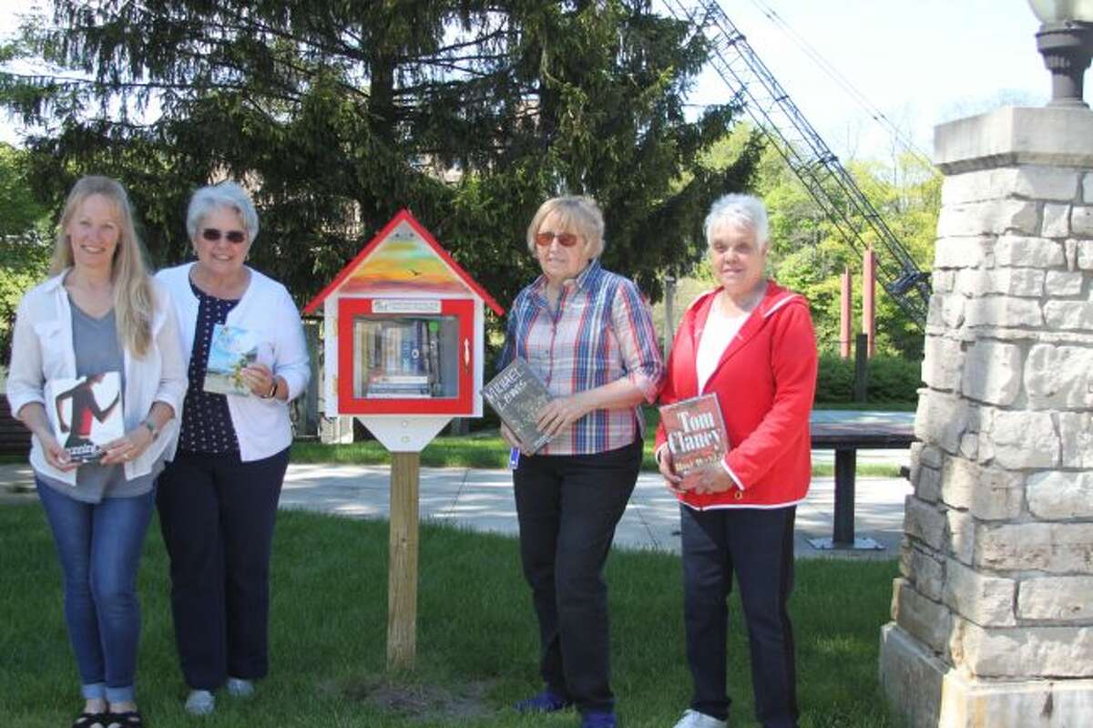 The Little Free Libraries in Manistee opened up three more locations this summer where people can "take a book — share a book" this summer thanks to the efforts of the Manistee Area Public Schools and the Manistee County Friends of Library. The libraries are at the Manistee Municipal Marina, Reitz Park, Jefferson Elementary School and Duffy Park. Shown (left to right) are Julie Zajac who decoratively painted two of the new additions, MAPS literacy coach Ruth Simoneau, Friends of the Library president Marian Jarvinen and vice president Margaret Cooley. (Ken Grabowski/News Advocate)