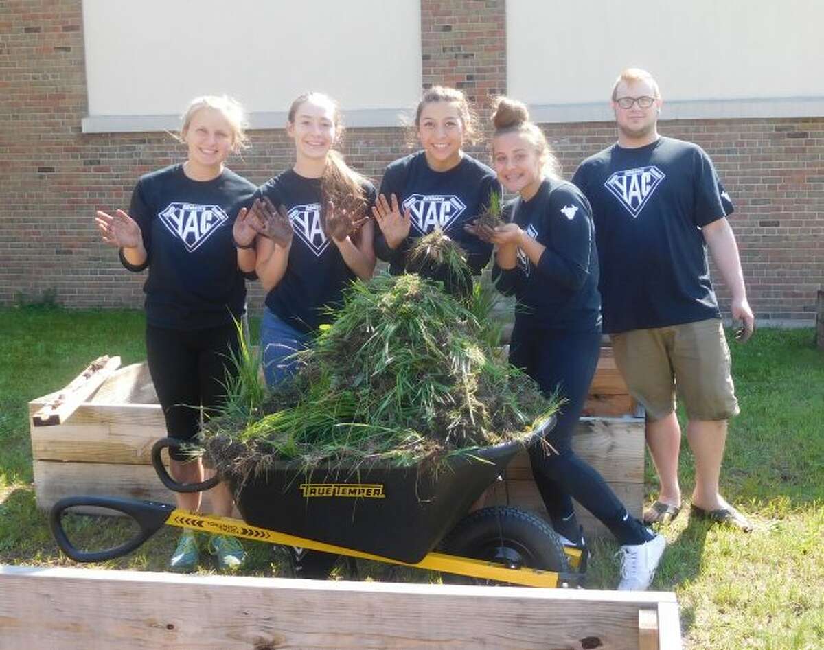 The 2017-18 YAC members assisted the Armory Youth Project with preparing their garden beds for the summer growing season as one of its service projects.