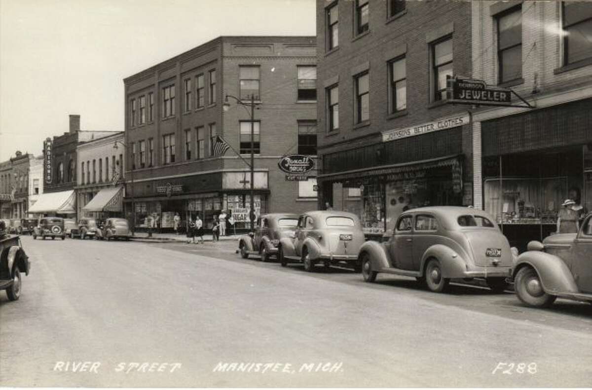 This 1930s view of River Street shows a time when there was two-way traffic on the street.