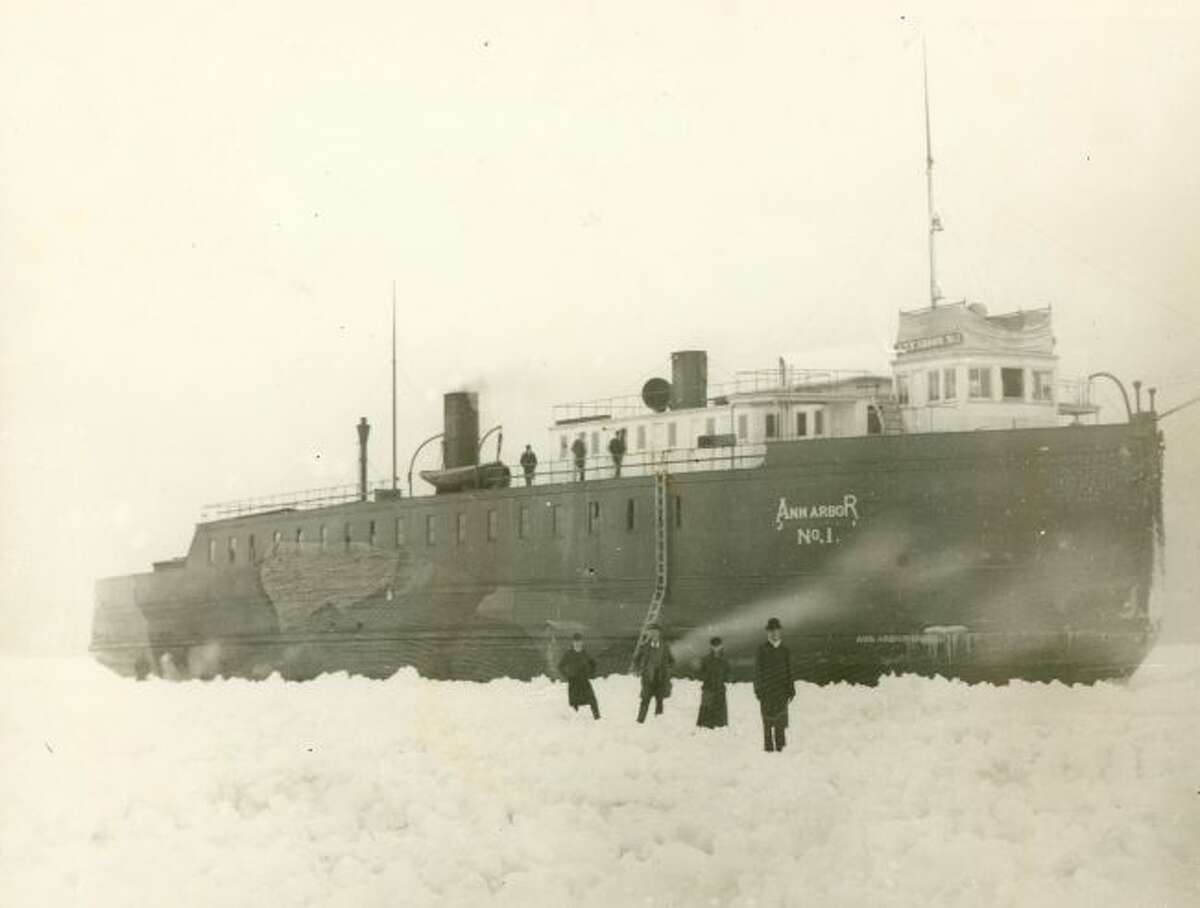 It wasn't uncommon during the winter months for ships to get stuck in the ice off the Manistee shoreline in the 1890s.