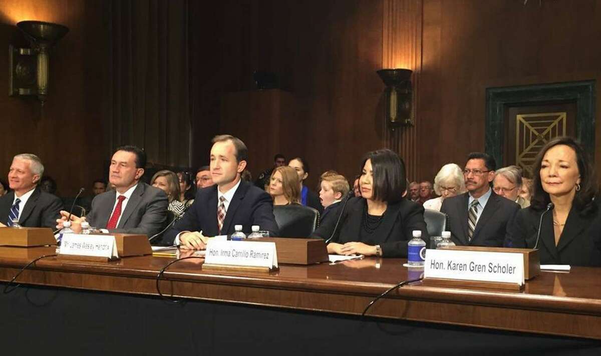 Five judicial nominees for U.S. District Court in Texas have their confirmation hearing before the Senate Judiciary Committee in Washington in September 2016. James Wesley Hendrix, Third from the left, was confirmed by the Senate for a federal judge role on Tuesday.