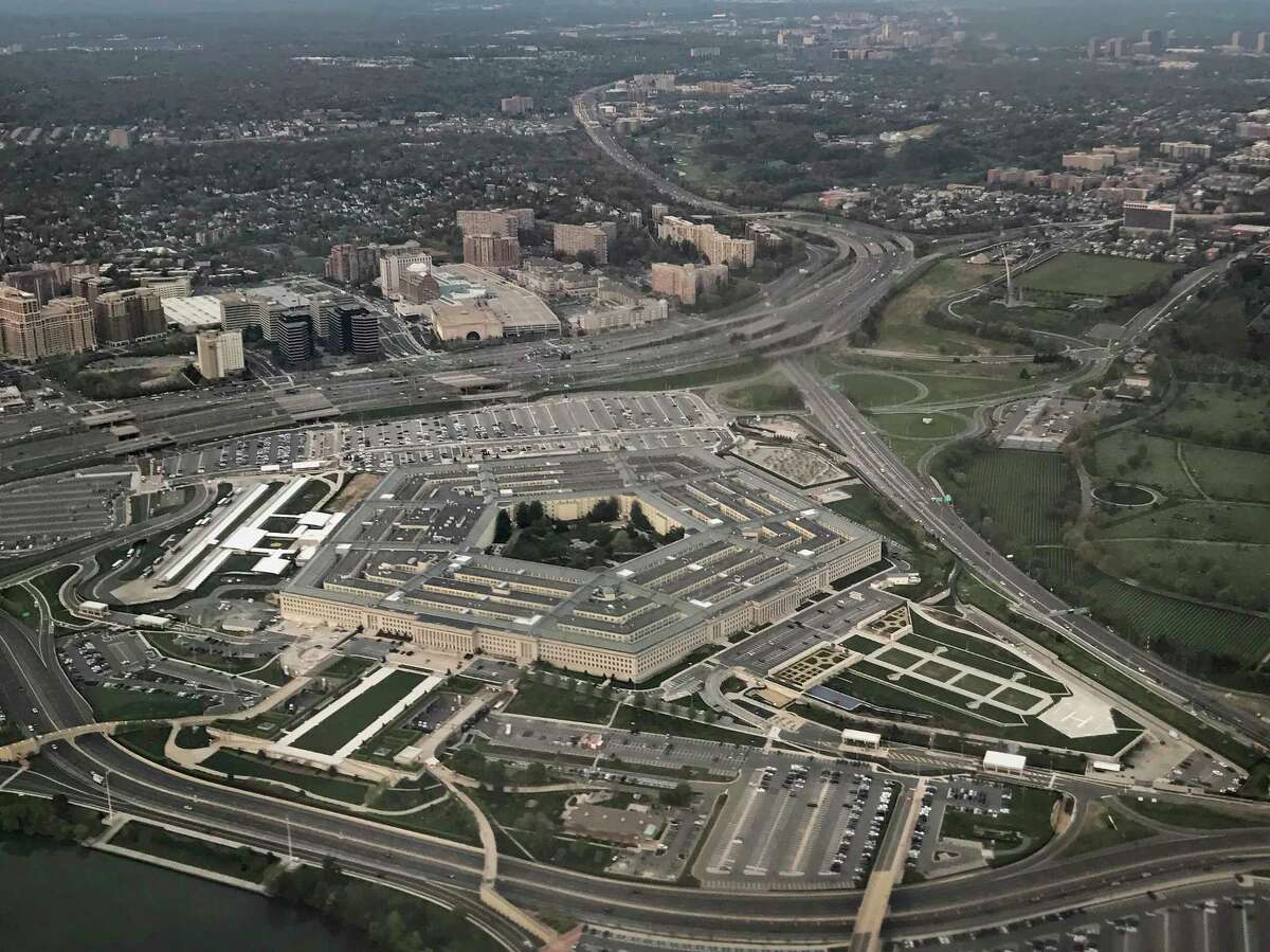 The pentagon as seen from Arlington Virginia on April 14, 2017.