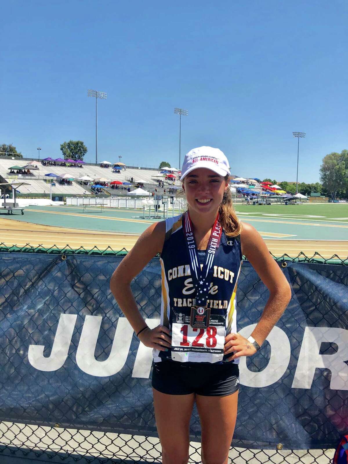 Emma Langis, a rising senior at Ridgefield High School, earned USATF (USA Track & Field) All-American honors by finishing sixth in the women's 17-18 400-meter hurdles at the USATF Junior Olympic championships in Sacramento, Calif. Competing for the Wilton-based Connecticut Elite Track & Field Club, Langis had a time of 1:02.01.