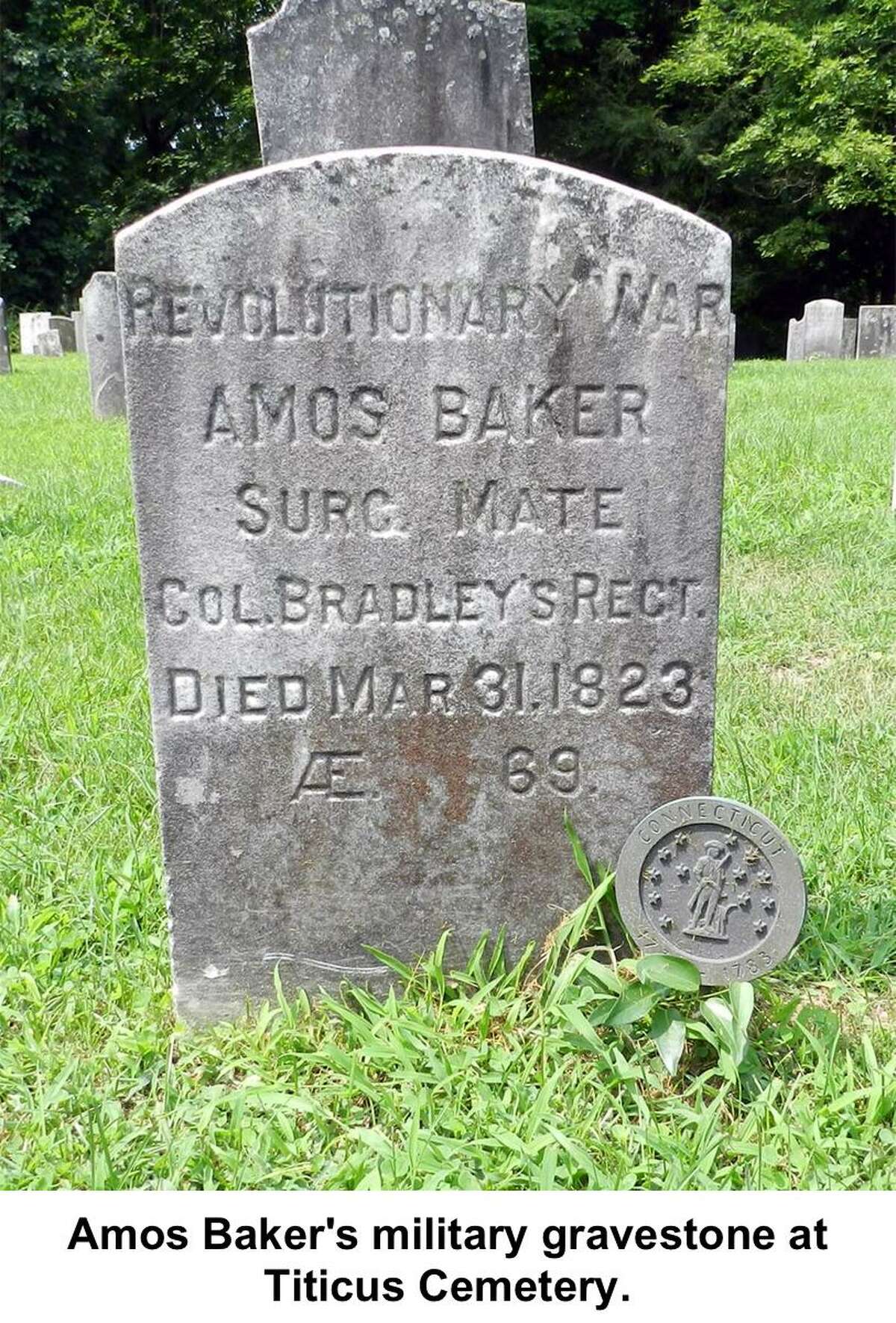 Amos Baker's gravesite in Ridgefield.