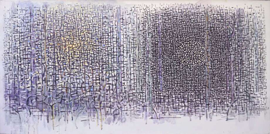 Michael Chelminski’s “Forest- Diptych,”oil on linen, 36 x 72 inches. Photo: Washington Art Association & Gallery / Contributed Photo