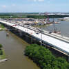 At about 97 percent complete, the Purple Heart Bridge is expected to be open to traffic by Summer's end. While the road is finalized, the Texas Department of Transportation still needs to smooth the surface, construct railing and other tasks before all lanes open. Drone footage with a bridge engineer's commentary can be seen at beaumontenterprise.com. Photo taken Wednesday, May 09, 2018 Guiseppe Barranco/The Enterprise