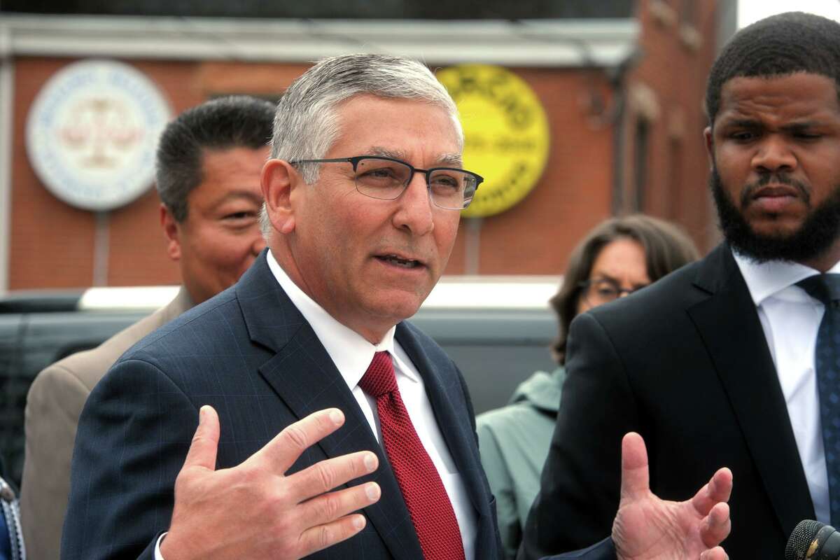 State Sen. Minority Leader Len Fasano speaks at a press conference in May.