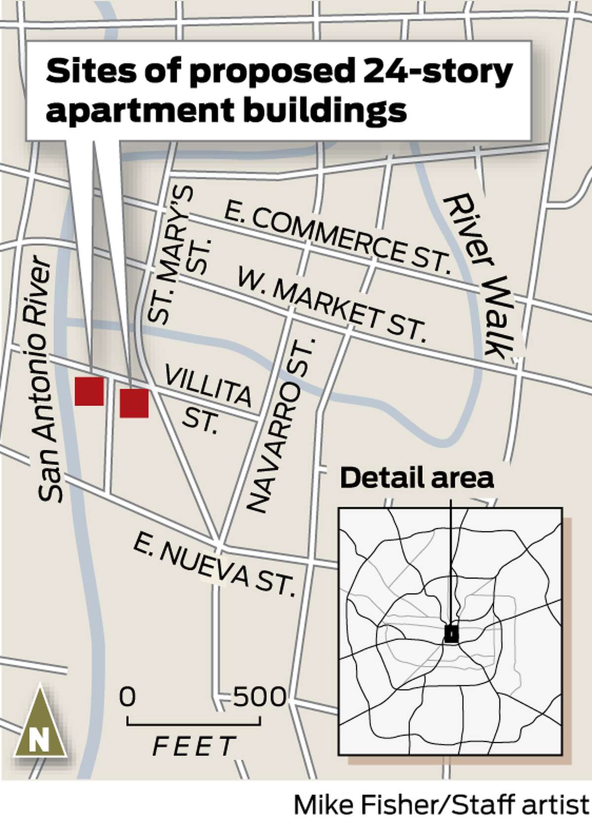 A $62 million high-rise is planned for the corner of Villita and South St. Mary streets.