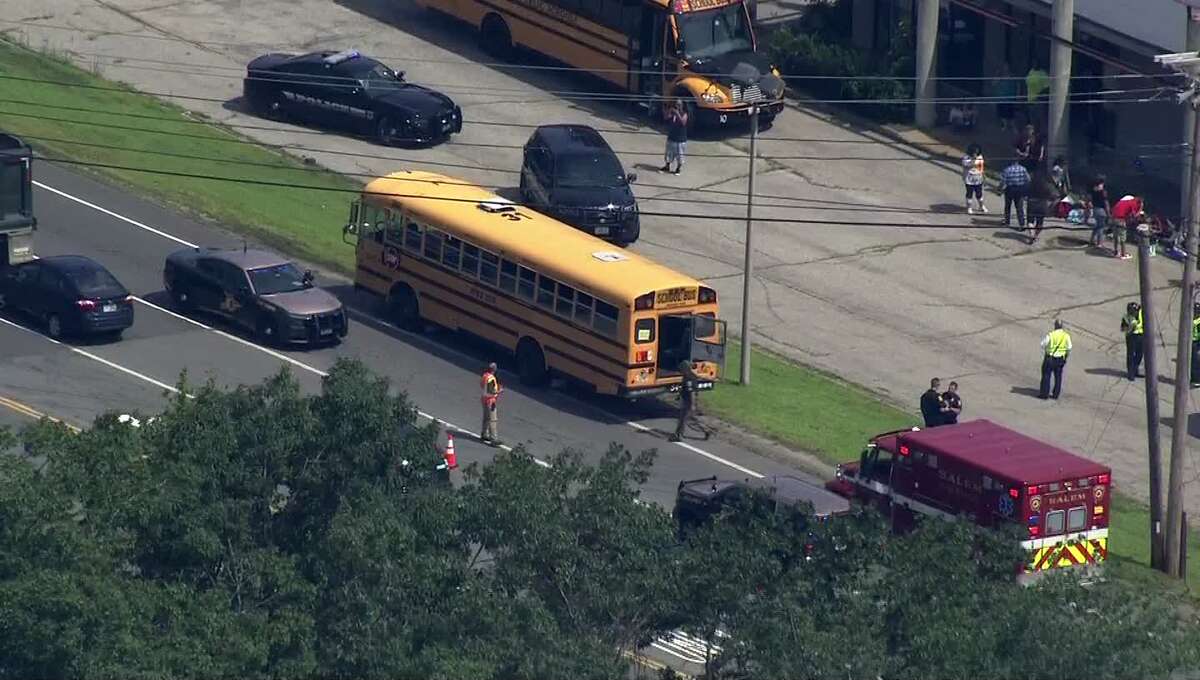 17 children, 4 adults hurt in crash involving school bus, police say