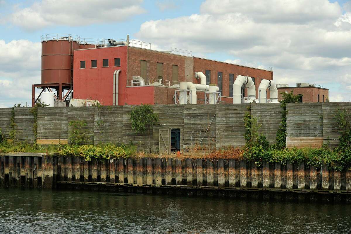 The Water Pollution Control Authority facility can be seen from across the harbor in Stamford, Conn., on Thursday, Aug. 27, 2015.