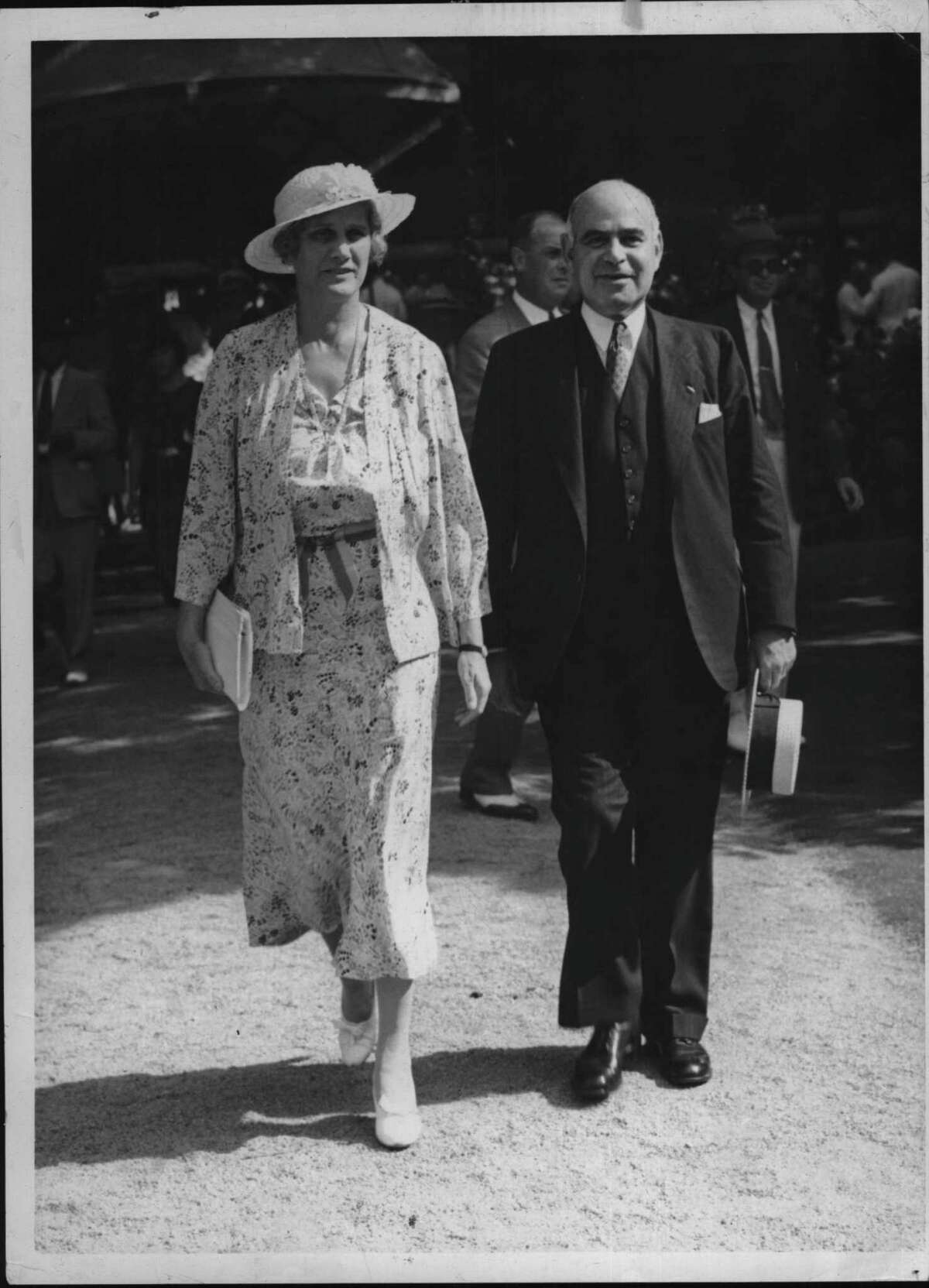 Governor & Mrs. Herbert Lehman in Saratoga, New York. Aug. 29, 1935.