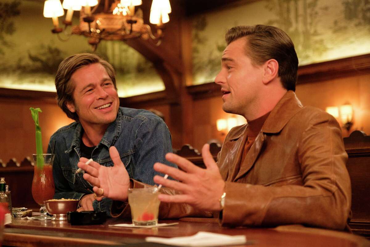 This image released by Sony Pictures shows Brad Pitt, left, and Leonardo DiCaprio in Quentin Tarantino's