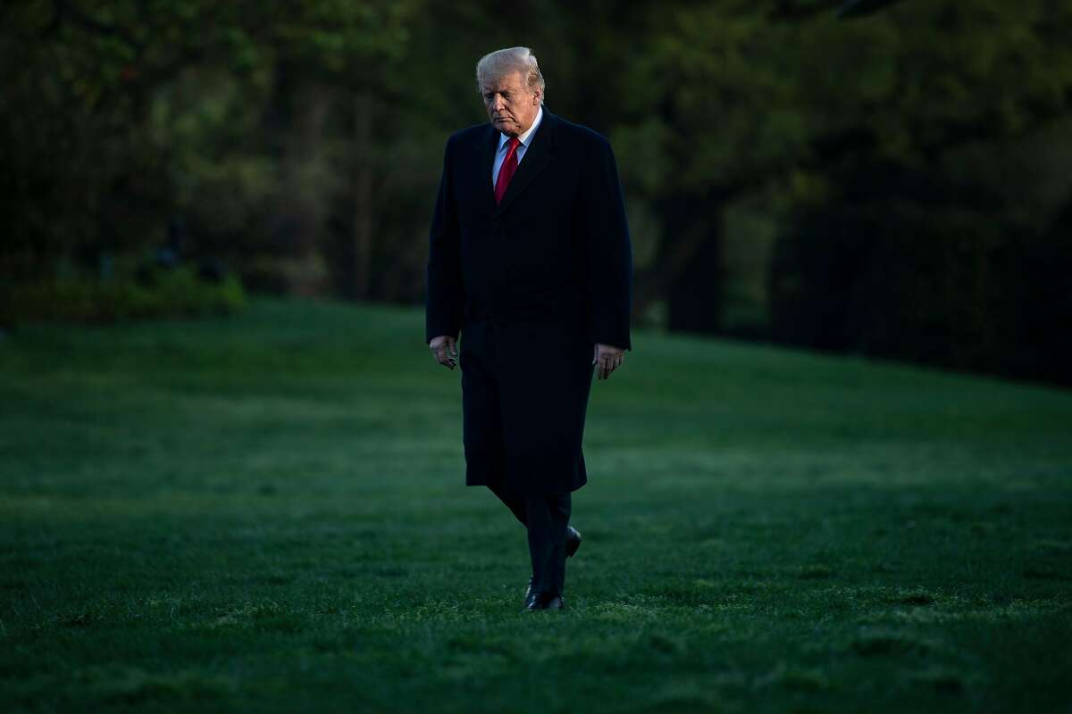 TOPSHOT - US President Donald Trump returns to the White House on April 15, 2019, in Washington, DC. - Trump attended April 15, 2019, a rountable discussion on the economy and tax reform in Burnsville, Minnesota. (Photo by Brendan Smialowski / AFP)BRENDAN SMIALOWSKI/AFP/Getty Images