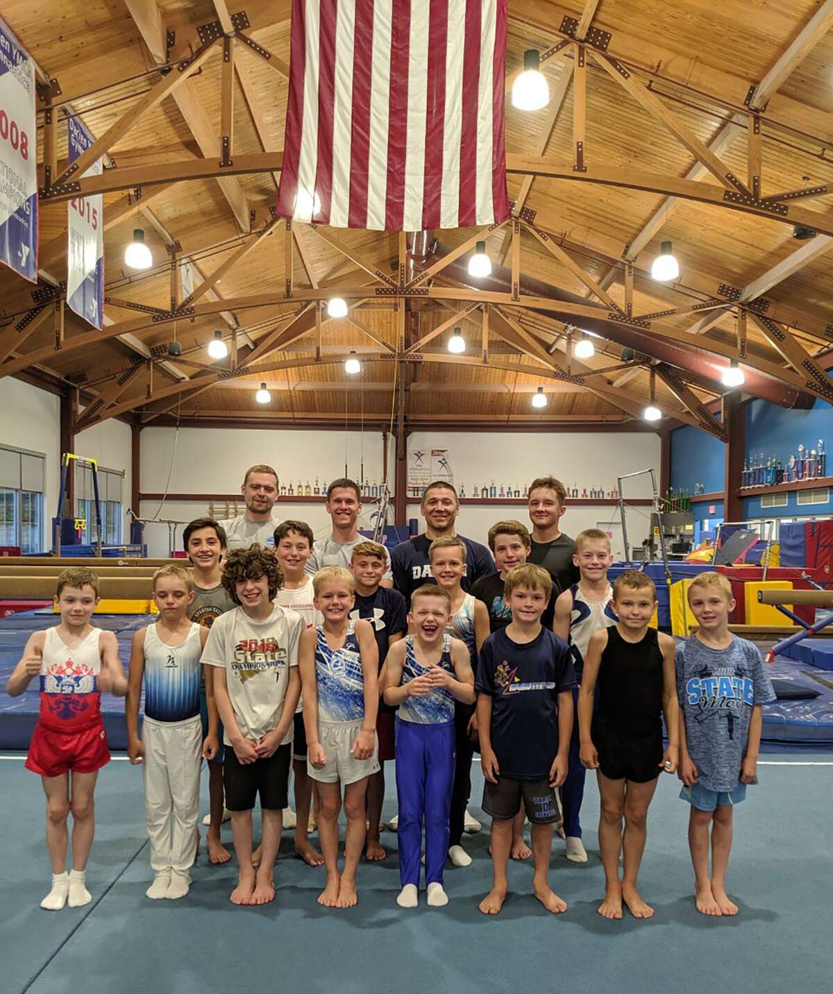 The Darien YMCA boys gymnastics team hosted the Dynamo Moscow team from Russia for a week, June 24-30. The local gymnasts trained with their guests and held a party at Noroton Bay Beach.
