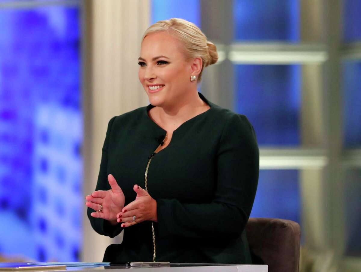 This image released by ABC shows co-host Meghan McCain who returned to "The View," in New York, Monday, Oct. 8, 2018, since the death of her father. Sen. John McCain in August. She thanked viewers and her colleagues for their support. (Lou Rocco/ABC via AP)