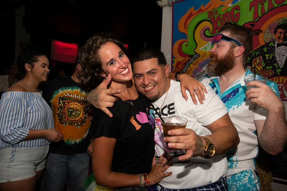 The 1980s and '90s squared off in San Antonio Friday night, Aug. 2, 2019, as locals hit downtown bars and streets for the monthly themed Pub Run. Photo: Aiessa Ammeter, For MySA