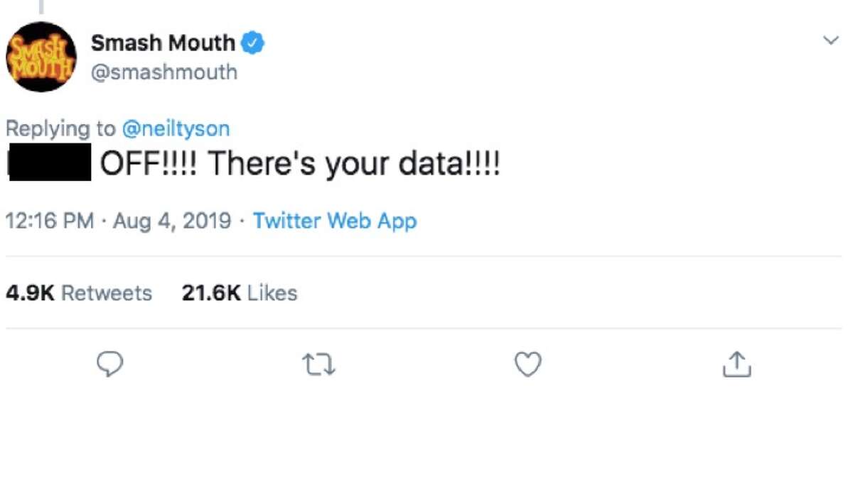 Neil deGrasse Tyson tweeted about the number of lives lost to mass shootings in El Paso and Dayton over the past two days in relation to how many people die from other causes, like medical errors and influenza. And people on Twitter, including the Bay Area rock band Smash Mouth, are calling him out for it.