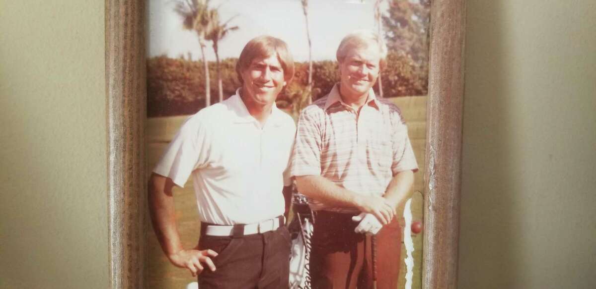 A photo of Dennis Gorelick, left, and Jack Nicklaus taken at Seminole Golf Club in Florida during the 1970s.