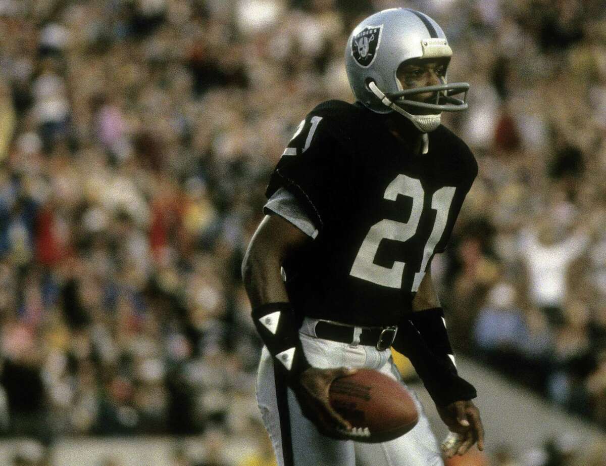 Former Worthing High star Cliff Branch, pictured during the Raiders' triumph over Washington in Super Bowl XVIII, is the finalist in the senior category for the 2022 Pro Football Hall of Fame class.