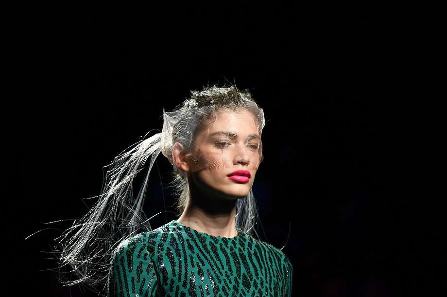 Brazilian model Valentina Sampaio presents a creation from Spanish designer Miguel Marinero's Spring/Summer 2020 collection during the Mercedes Benz Fashion Week in Madrid on July 10, 2019. (Photo by GABRIEL BOUYS / AFP)GABRIEL BOUYS/AFP/Getty Images Photo: Gabriel Bouys, AFP/Getty Images