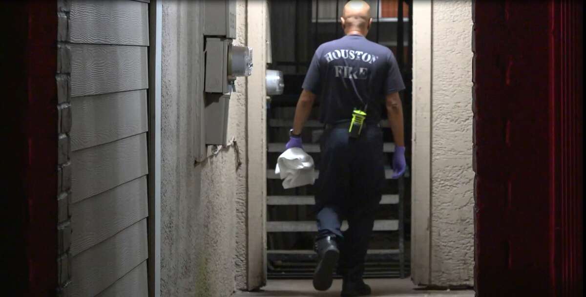 The body of a man was found just steps from the door of an apartment in West Houston early Monday, police said. 