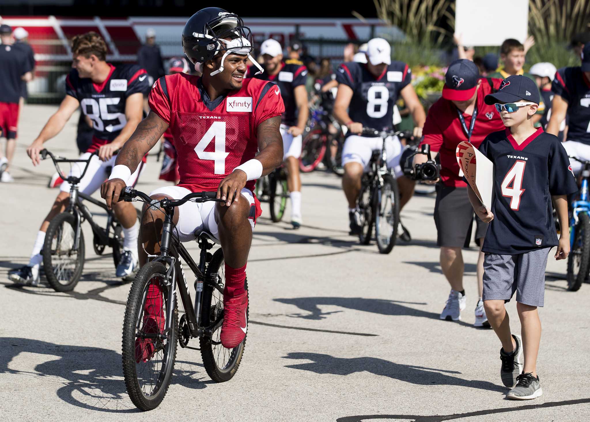 J.J. Watt, Texans embraced by training camp bike riders