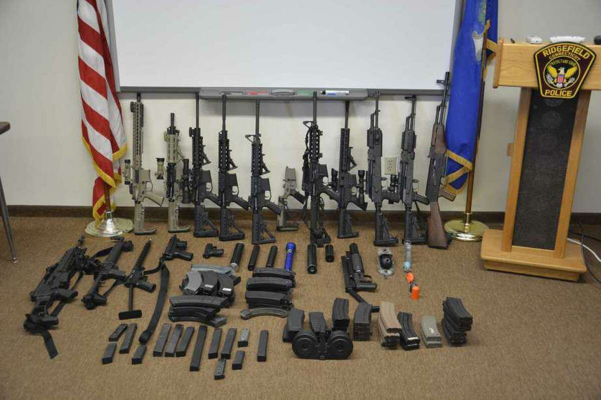 The Ridgefield Police Department seized numerous weapons from a Tackora Trail home on Thursday, March 28.