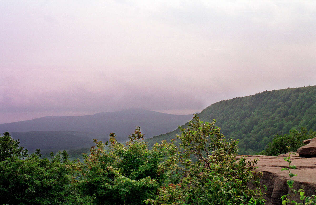 View from North Point along the 23-mile Escarpment Trail near Haines Falls, N.Y., in the 300,000-acre Catskill Forest Preserve.  After a court ruling, tree-clearing along hiking trails in the Catskills is on hold. 