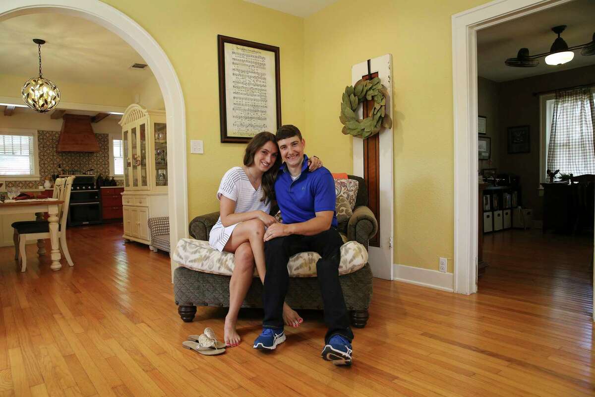 Rachel and Larkin O'Hern enjoy living in their home in the Tobin Hill neighborhood. An Army veteran, Larkin was severely injured in 2011 while serving in Kandahar province in Afghanistan, losing parks of both legs and his right hand.