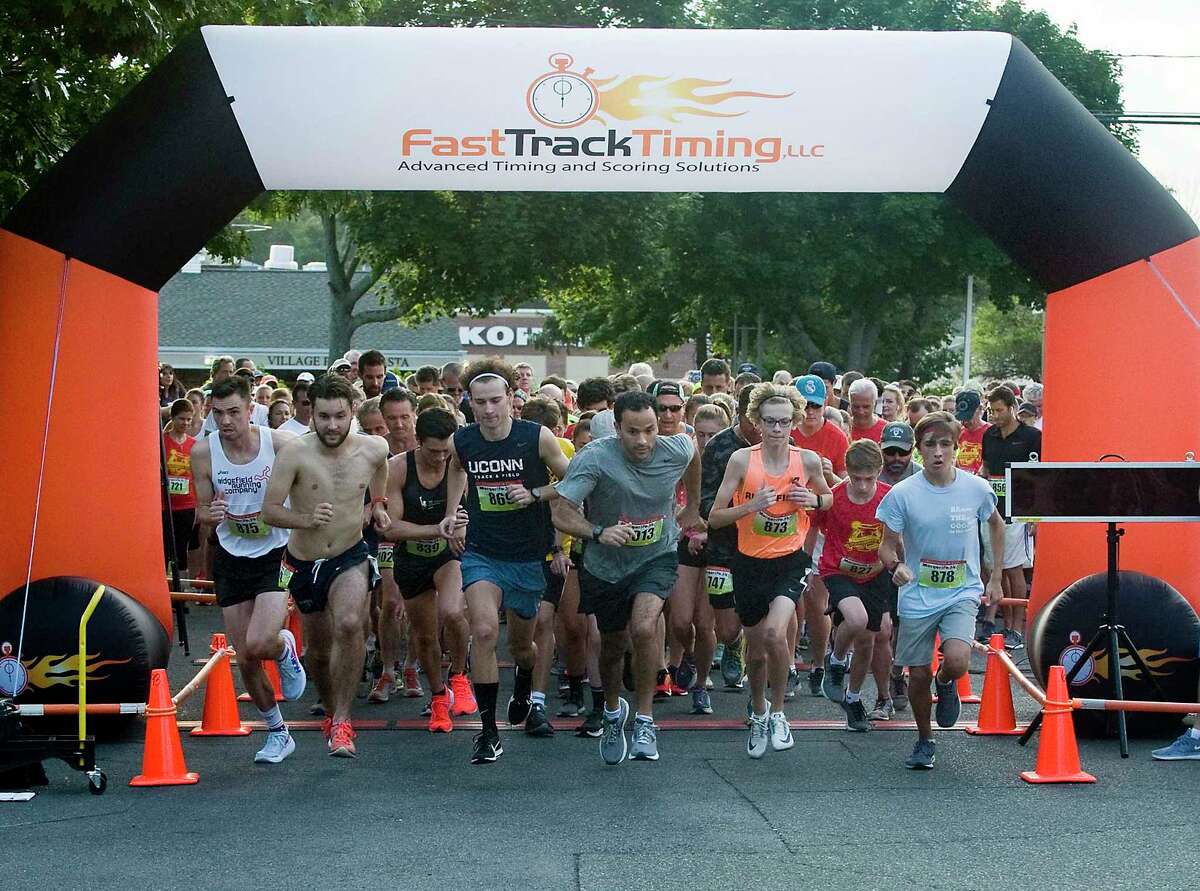 Runners edge to the front of the line at last year’s Margarita Run 5K. This year, the race is virtual allowing runners to choose when and where they run during a specific window of time.