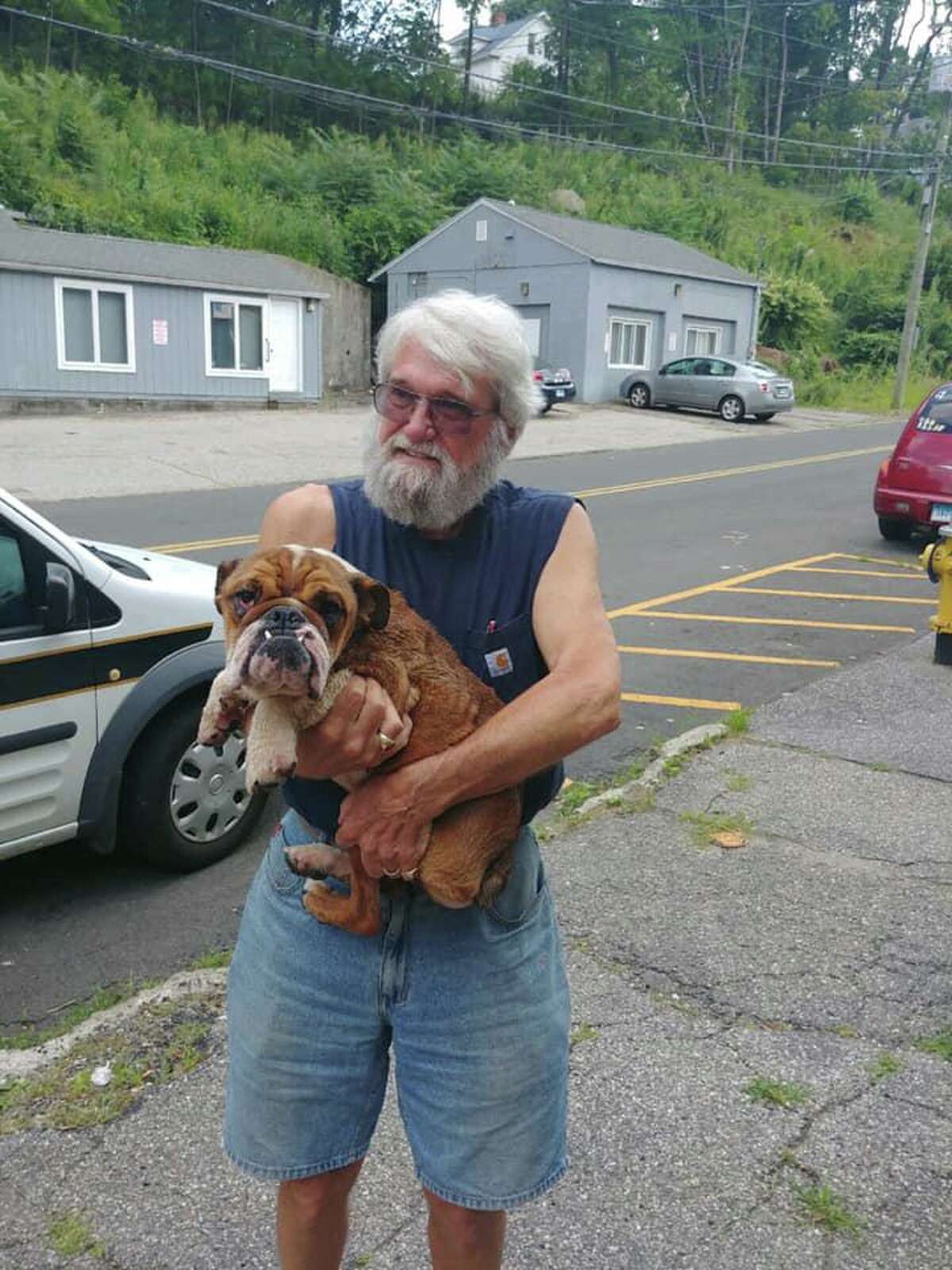 Charlie, lost for more than a month after running away during the July 3 fireworks, has been found safe. Charlie was found in a ravine near Bridgeport Avenue.
