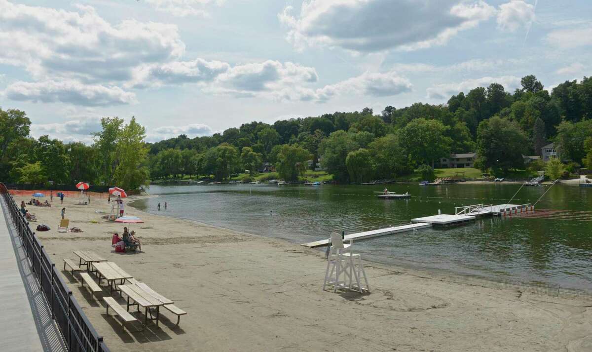 Brookfield’s town park beach on Candlewood Lake, pictured in August 2015.