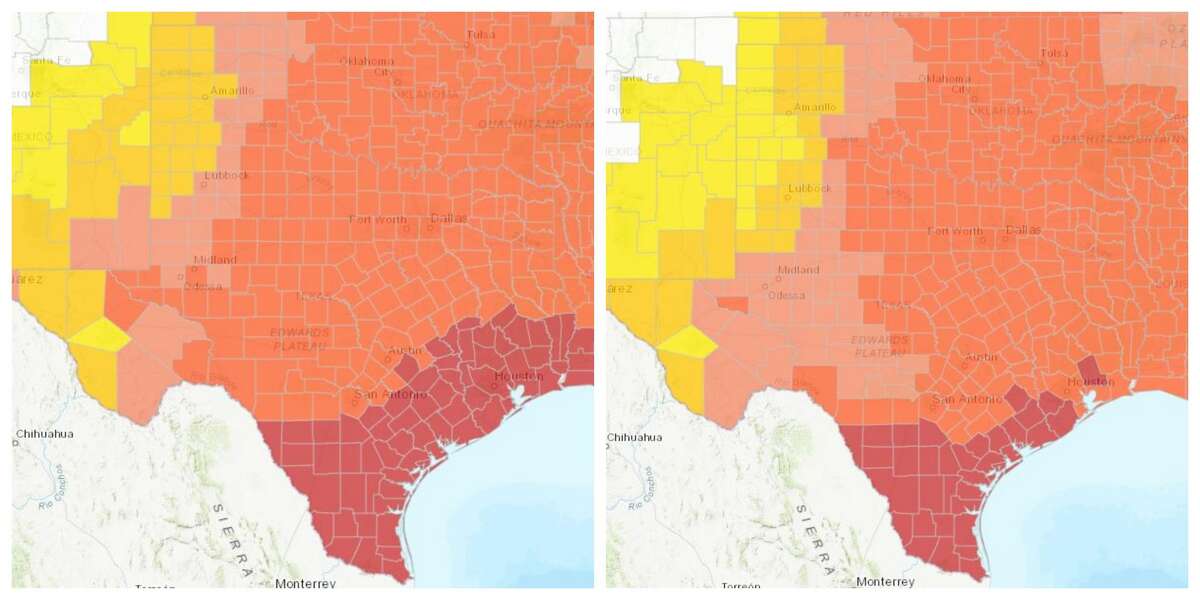 PHOTOS: Climate change across Houston-area countiesNew climate change data shows just how dangerously hot Texas and the Houston area could get in the next few decades. >>>Click through the photos to see how hot Houston-area counties will get if no action on climate change is taken versus if rapid action on climate change is taken...