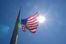 The flag flies at half-staff, Thursday August 8, 2019, in San Rafael, Ca.  The city’s mayor Gary Phillips orders all of the flags in the city to fly at half-staff until Congress acts on gun control.