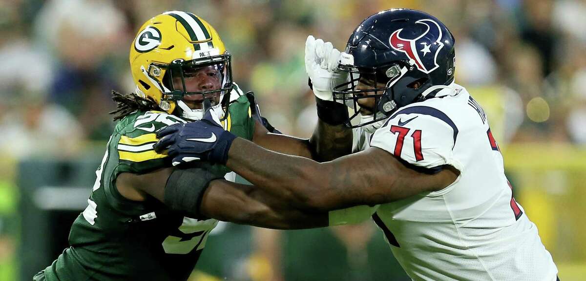 Tytus Howard, blocking Rashan Gary of the Packers on Thursday, was ‘comfortable’ with his NFL debut.