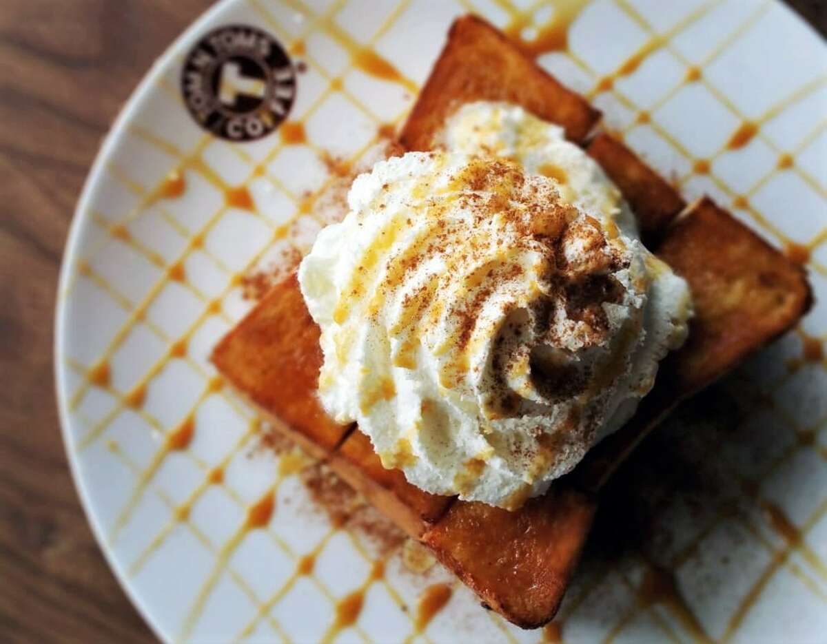 PHOTOS: Houston is getting two locations of Korean-based coffeehouse chain Tom N Toms.  Pictured: Cinnamon caramel toast at Tom N Toms. >>> See more example menu items at Tom N Toms ...