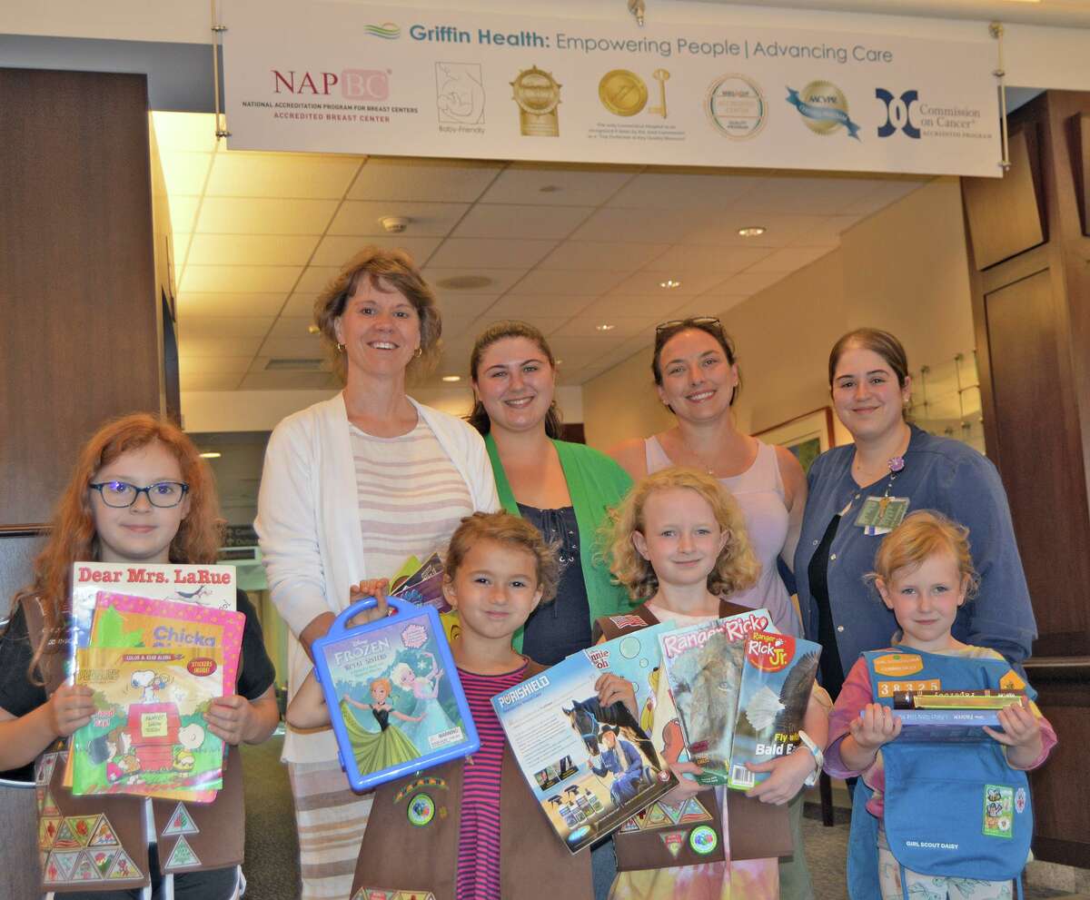 Brownie and Daisy Scouts from Girl Scout Troops 38392 and 38325 recently donated children’s books, magazine and toys to Griffin Hospital’s Emergency Department.