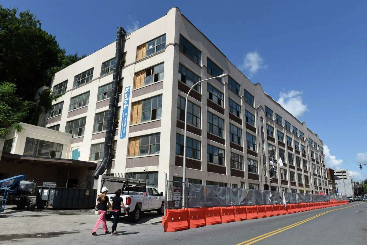 Exterior of The Knick, a mixed use 132 apartment space on Sheridan Avenue being converted by Redburn Development on Friday, Aug. 9, 2019, in Albany, N.Y. (Will Waldron/Times Union)